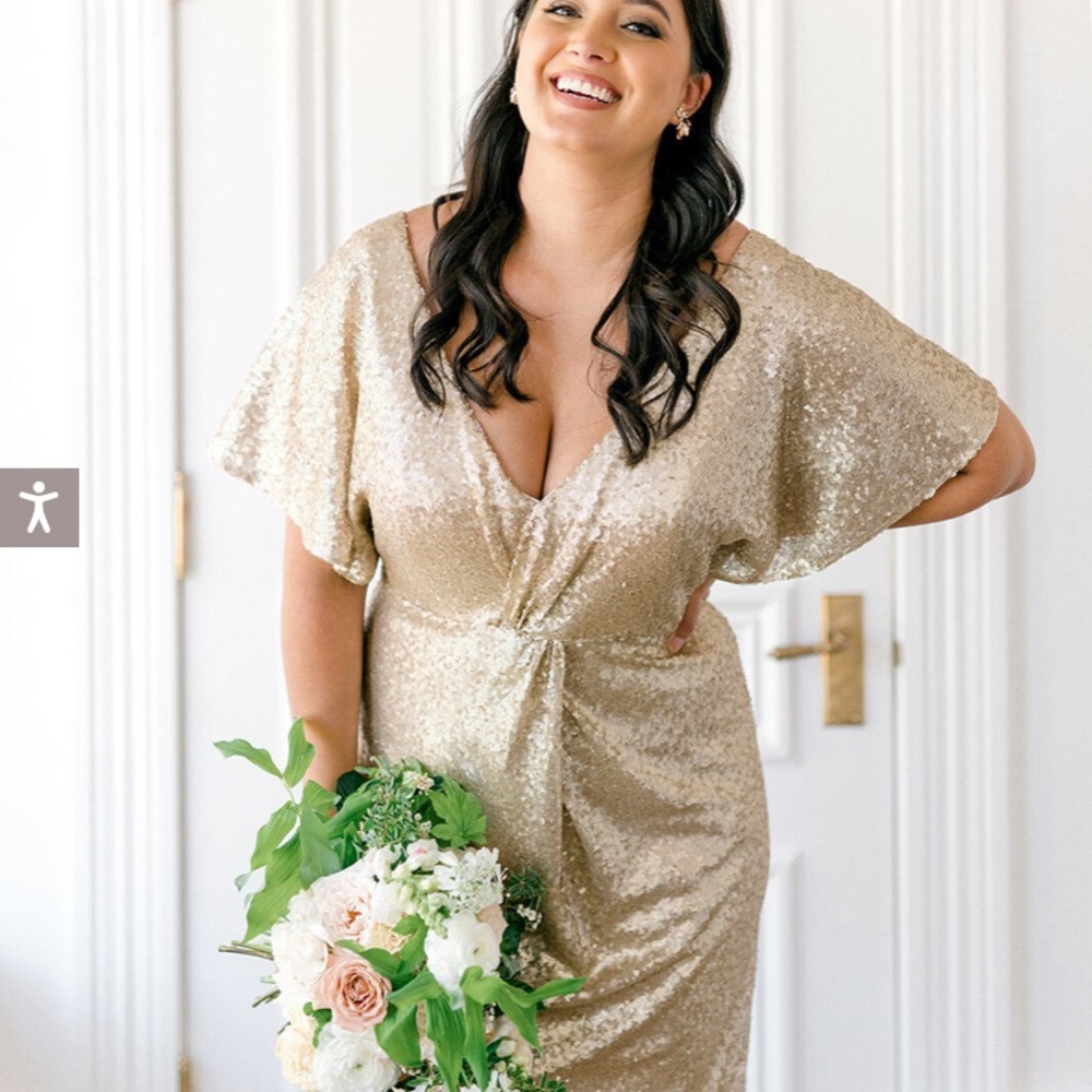 Revelry Gwen Sequin Dress Gold
